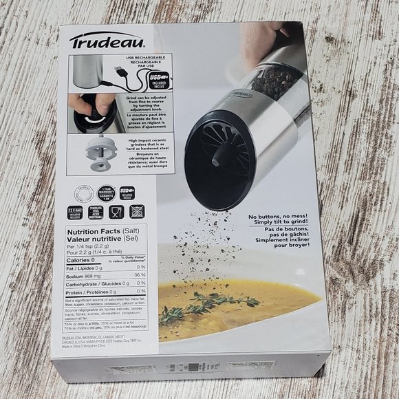 Trudeau Rechargeable Electric Salt & Pepper Mill - Picture 3 of 5